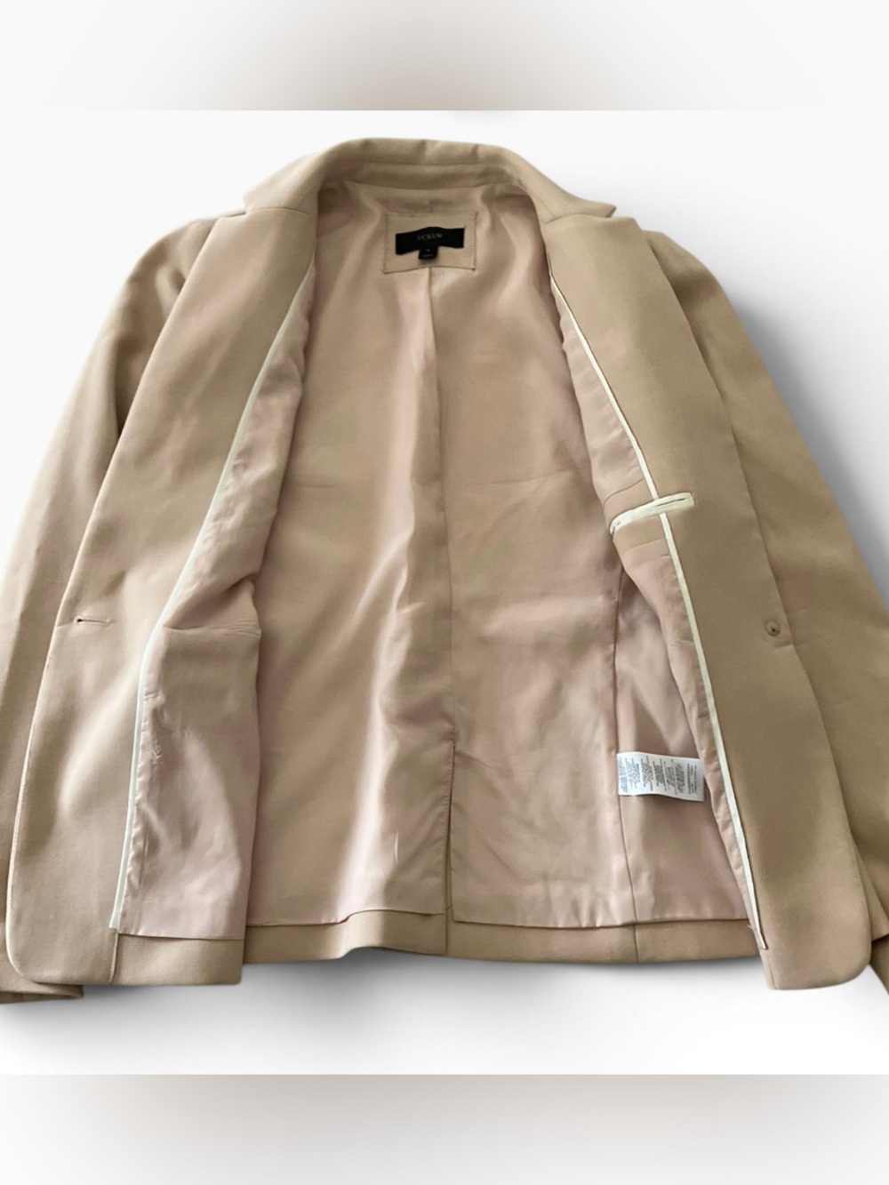 J. Crew Women’s Wool Blazer Beige Tan One Button Suit Jacket Size 4 - Picture 5 of 13